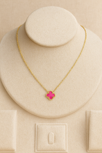 Pink clover necklace