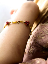 Handmade Gold-Tone Floral Bracelet