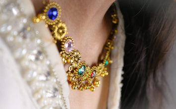 Bollywood themed necklace Set Choker with Earrings Set