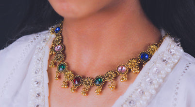 Bollywood themed necklace Set Choker with Earrings Set